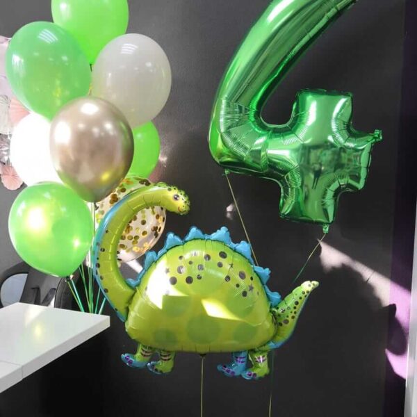 Композиция из гелиевых шаров с динозавром на 4 года