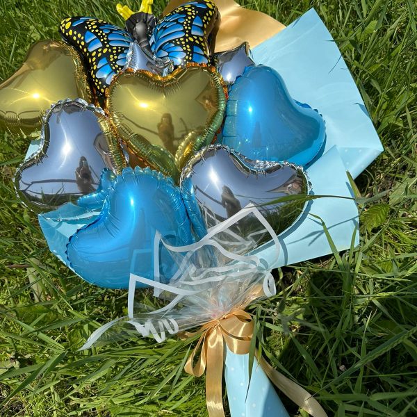 Крафтовый букет из шаров, S, Бабочка
