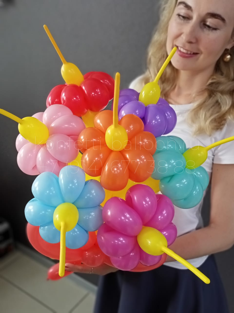 Букет ромашек из шаров для моделирования 7 шт