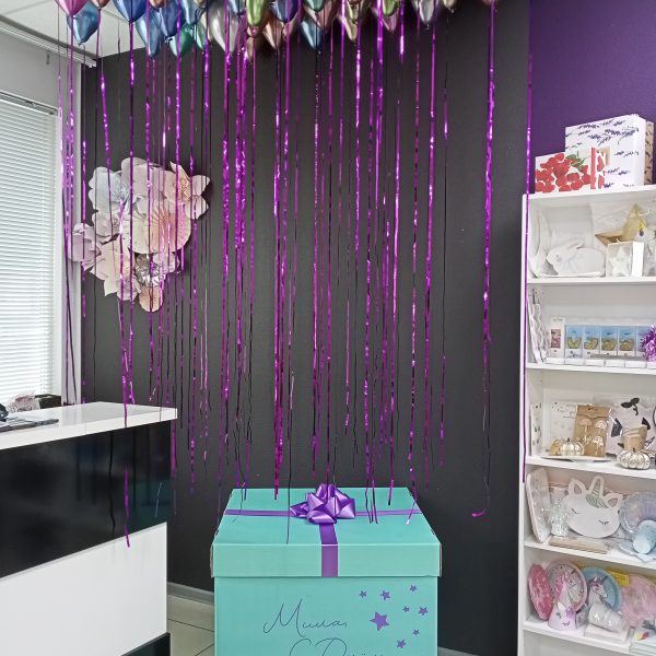 Коробка сюрприз с мини шарами Хром