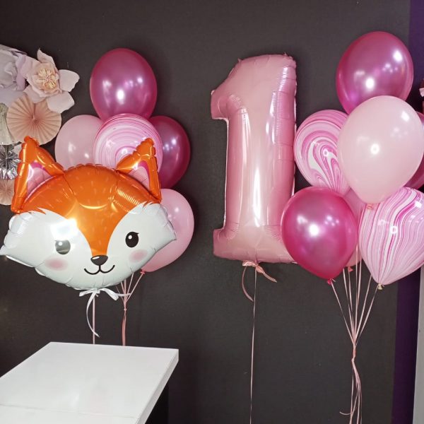 Композиция из гелиевых шаров для девочки, дочери на 1 год