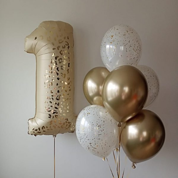 Композиция из гелиевых шаров на 1 годик