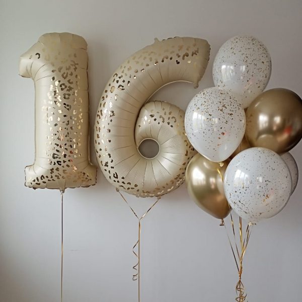 Композиция из гелиевых шаров на 16 лет для девочки