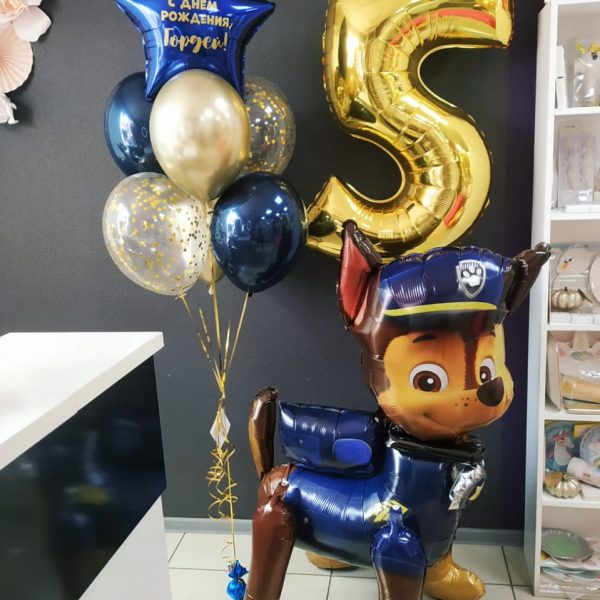 Композиция из гелиевых шаров Щенячий Патруль на 5 лет