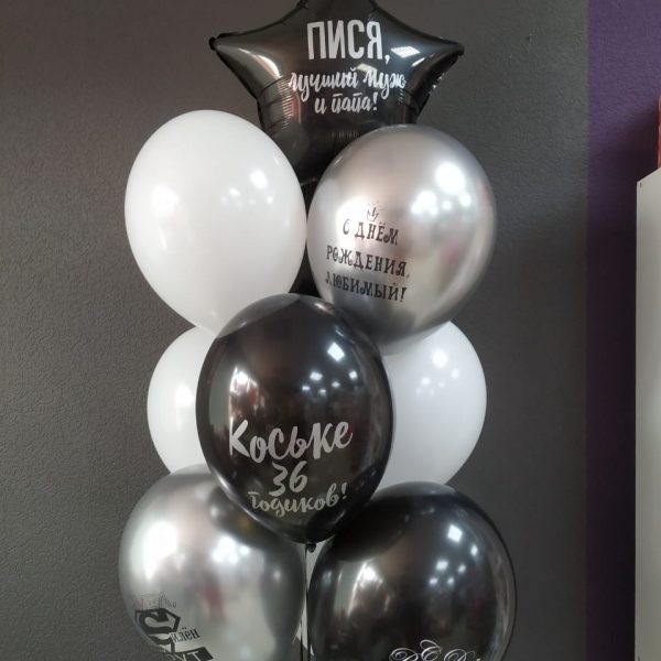 Композиция из гелиевых шаров для мужчины, парня с креативными надписями