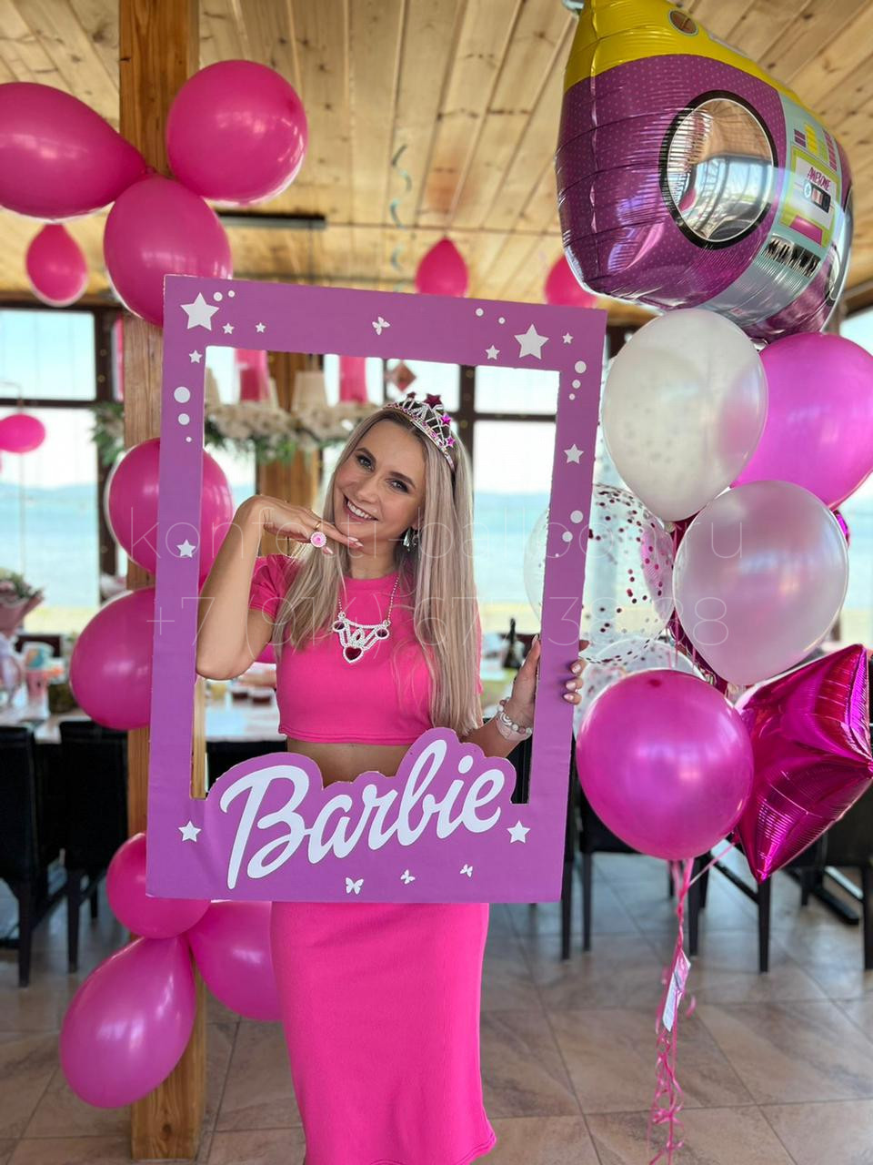 Композиция из гелиевых шаров Disco Barbie (Барби)