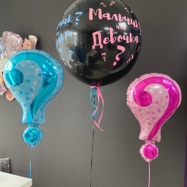 Композиция из гелиевых шаров с шаром гигантом на определение пола