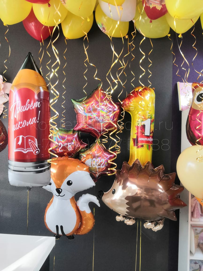 Композиция из гелиевых шаров на 1 сентября День Знаний