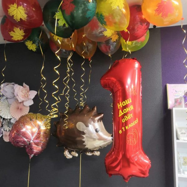 Композиция из гелиевых шаров на 1 сентября День Знаний