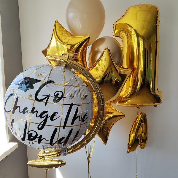 Композиция из гелиевых шаров к 1 сентября