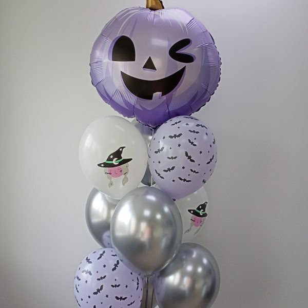 Композиция из гелиевых шаров с тыквой на Хэллоуин Halloween