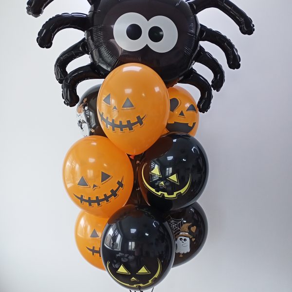 Композиция из гелиевых шаров с пауком на Хэллоуин Halloween