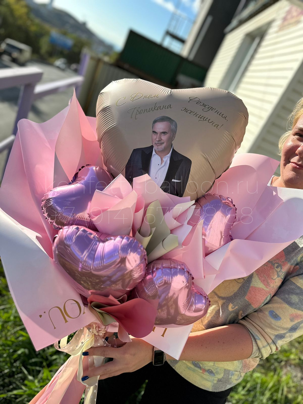 Крафтовый букет креативный с Валерием Меладзе