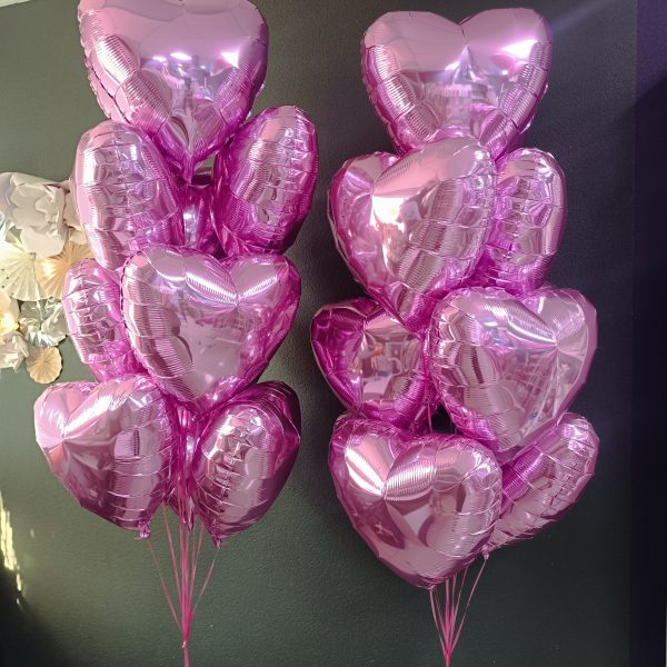 Композиция из гелиевых шаров сердца для любимой, девушки