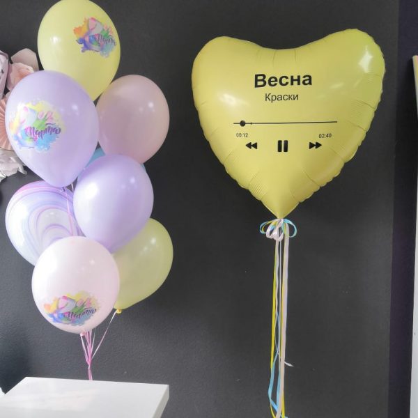 Композиция из гелиевых шаров 8 Марта
