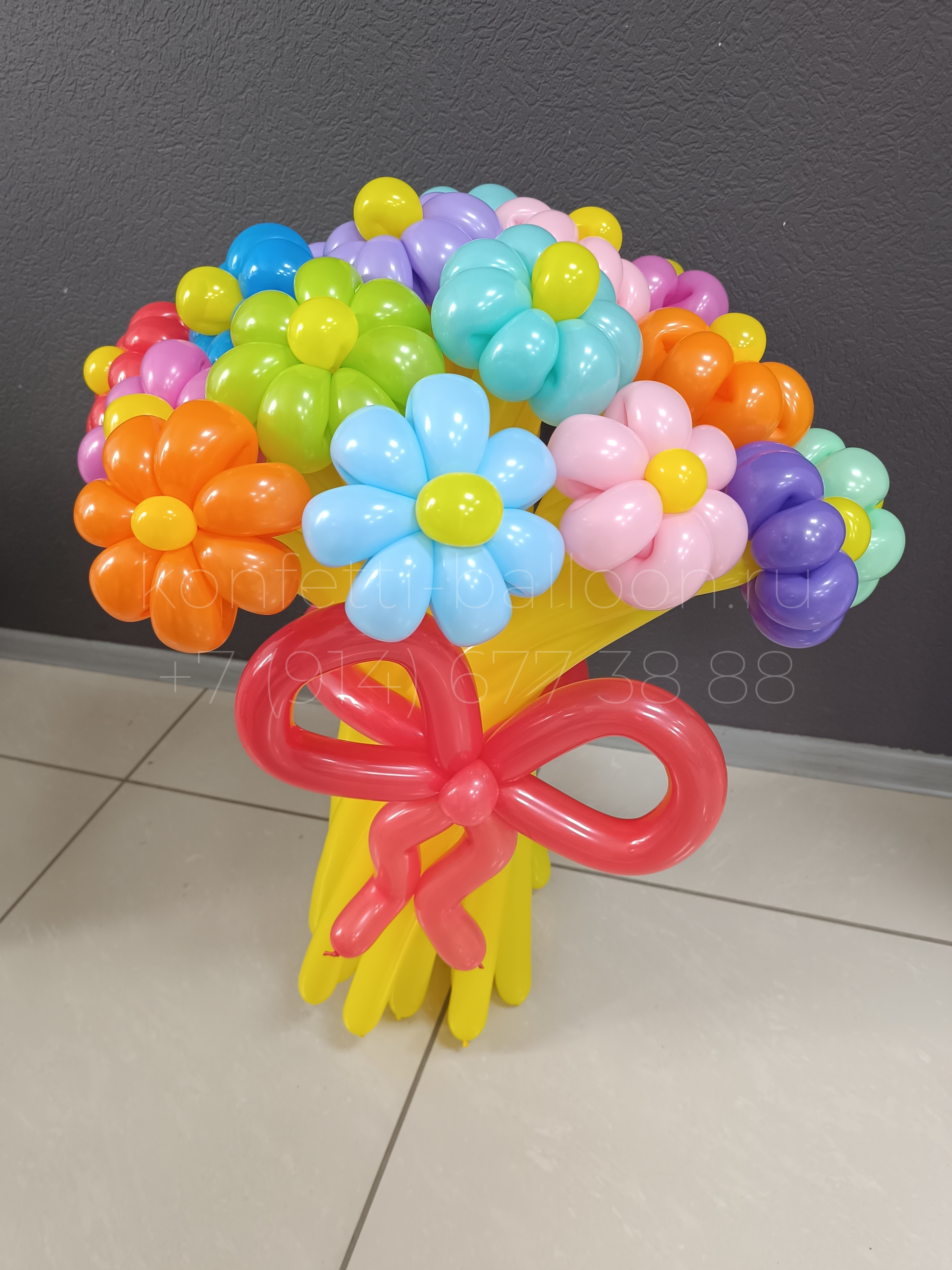 Букет ромашек из шаров для моделирования 21 шт