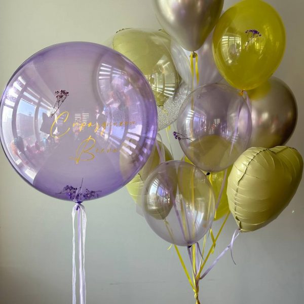Композиция из гелиевых шаров на 8 марта