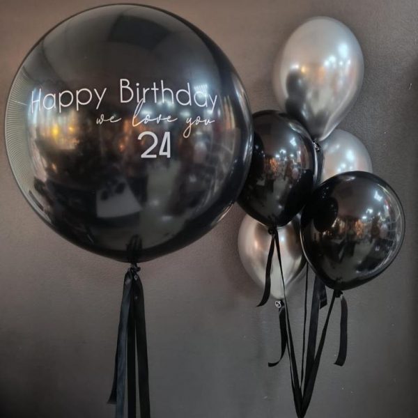 Композиция из гелиевых шаров для парня на 24 года