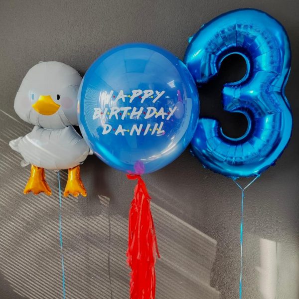 Композиция из гелиевых шаров на 3 года для мальчика