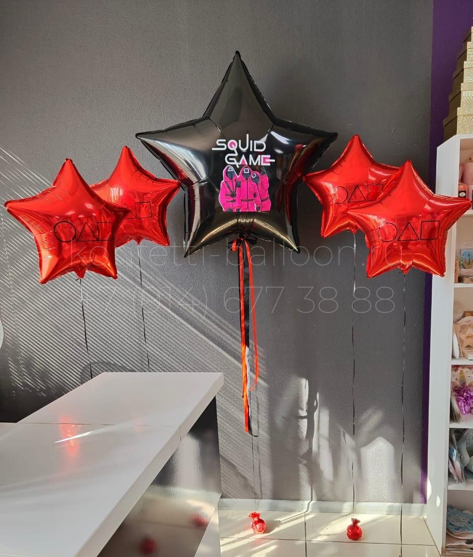 Композиция из гелиевых шаров игра в кальмара