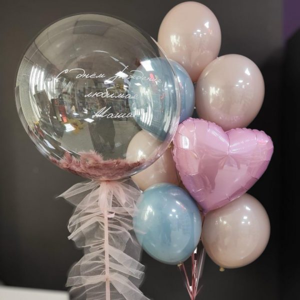 Композиция из гелиевых шаров с шаром Bubbles