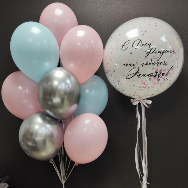 Композиция из гелиевых шаров для девочки