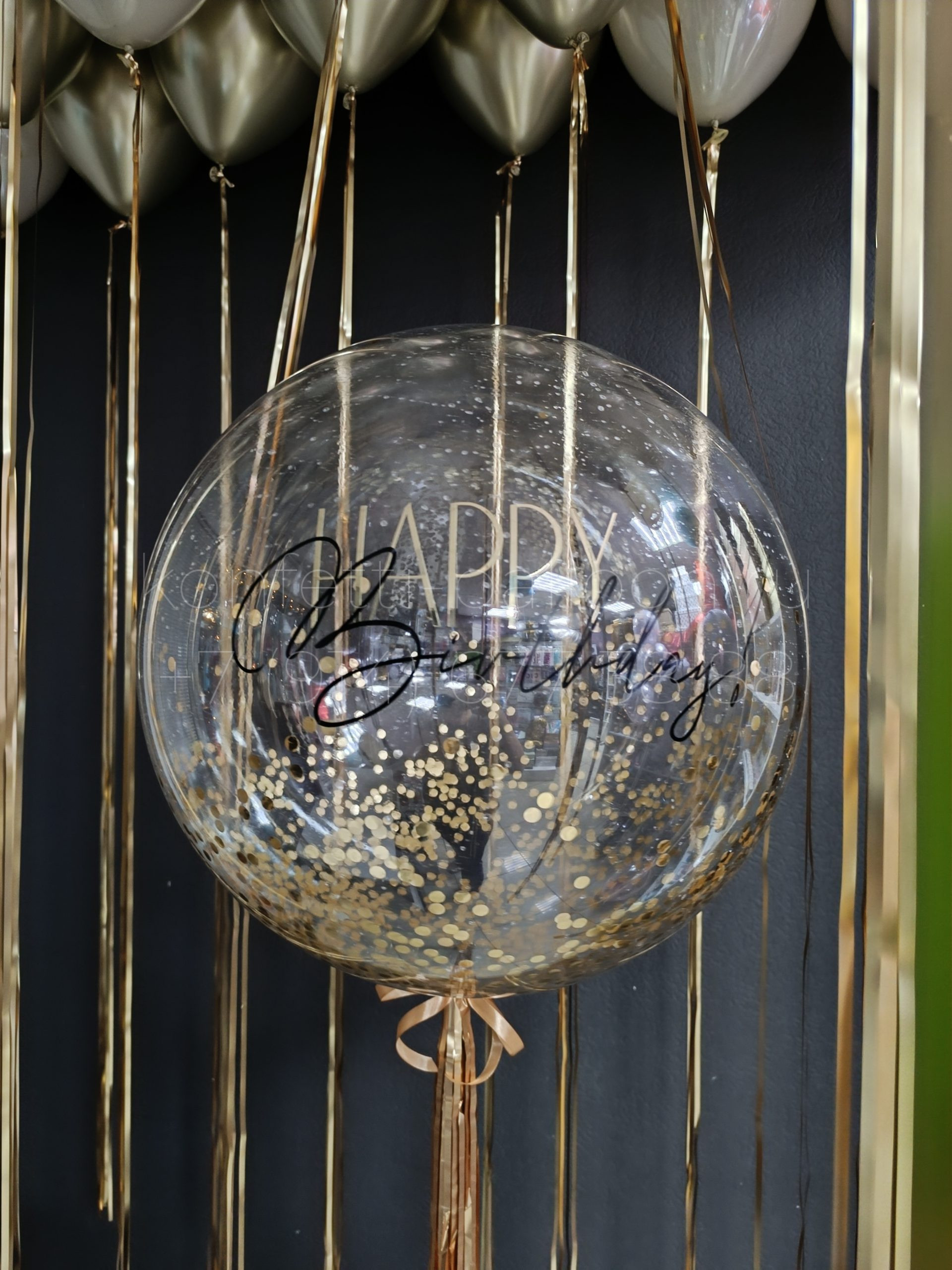 Композиция из гелиевых шаров с шаром гигантом Bubbles