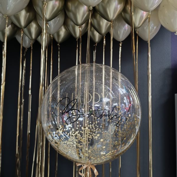 Композиция из гелиевых шаров с шаром гигантом Bubbles