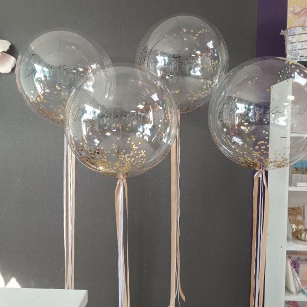 Композиция из гелиевых шаров Bubbles с конфетти