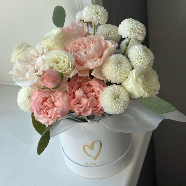 Мини бокс с миксом цветов в коробочке