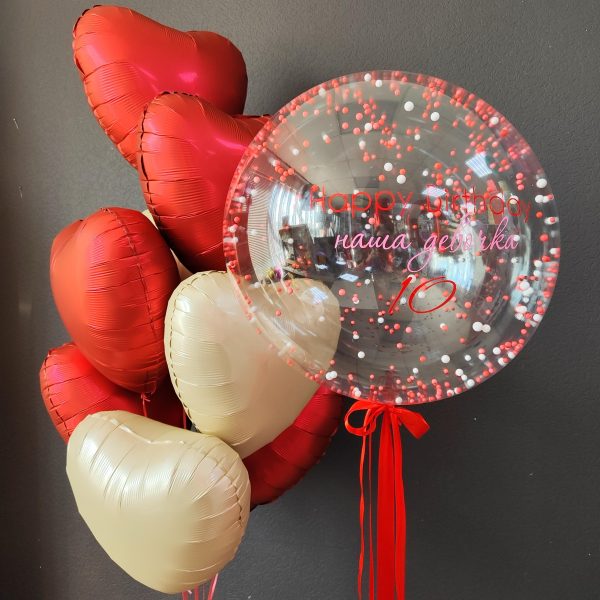 Композиция из гелиевых шаров для девочки на 10 лет
