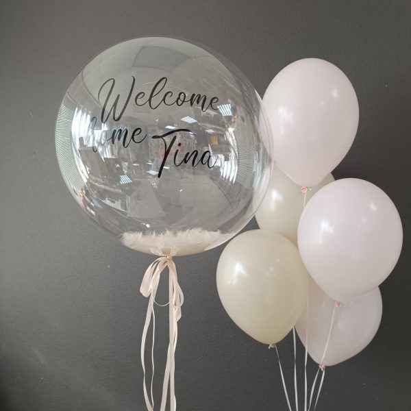 Композиция из гелиевых шаров на выписку из роддома