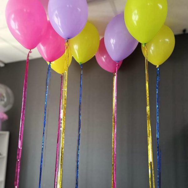 Шары гелиевые россыпью под потолок с дождиком