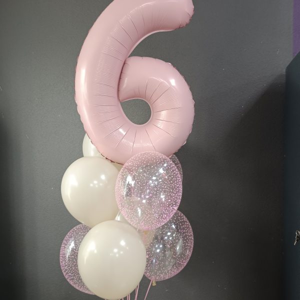 Композиция из гелиевых шаров на 6 лет для девочки
