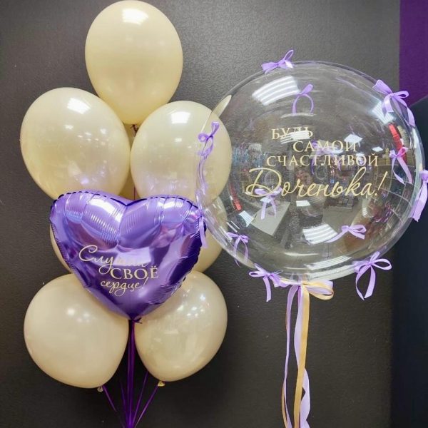 Композиция из гелиевых шаров для девочки