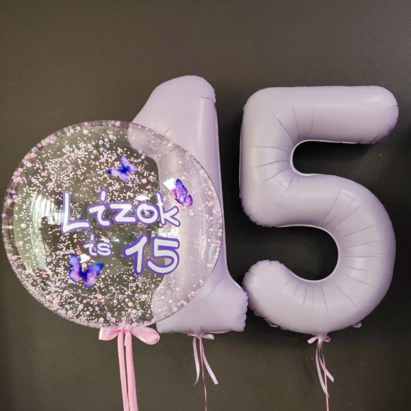 Композиция из гелиевых шаров на 15 лет для девочки