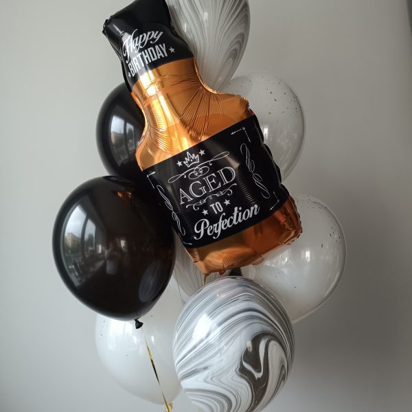 Композиция из гелиевых шаров с виски для мужчины