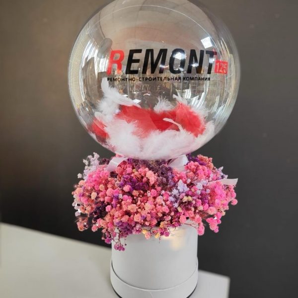 Средний бокс с гипсофилой с Вашим логотипом