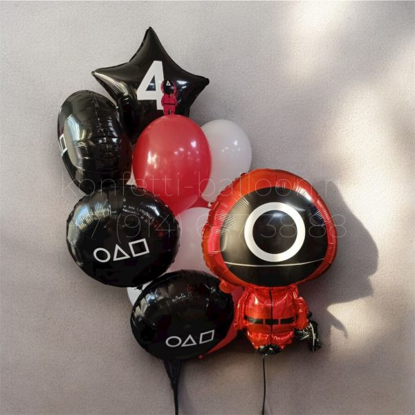 Композиция из гелиевых шаров игра в кальмара на 4 года