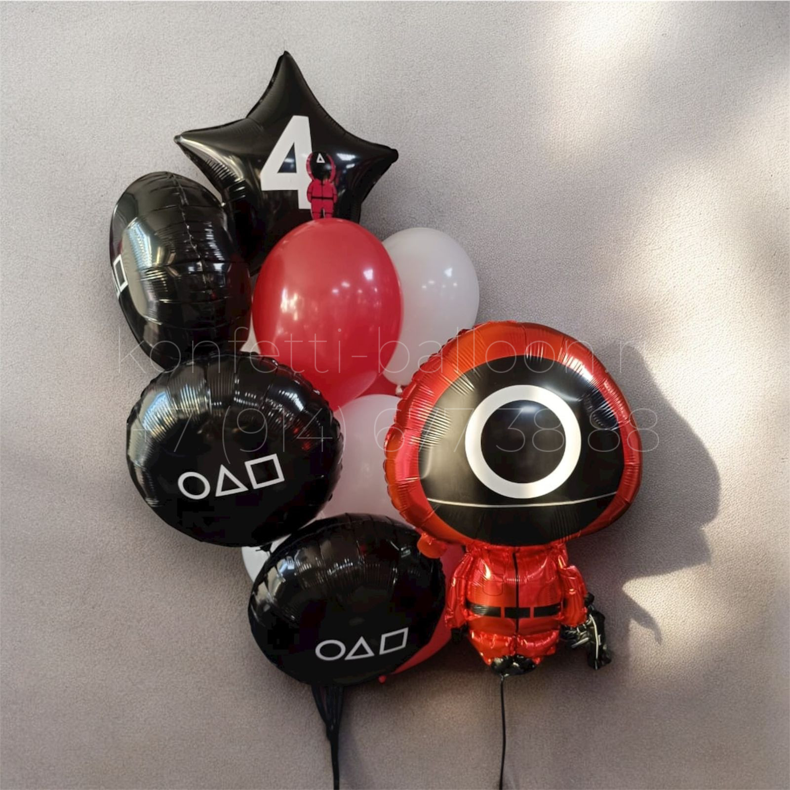 Композиция из гелиевых шаров игра в кальмара на 4 года