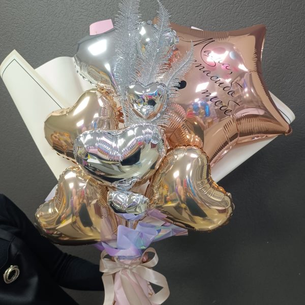 Крафтовый букет из фольгированных шаров M для мамы